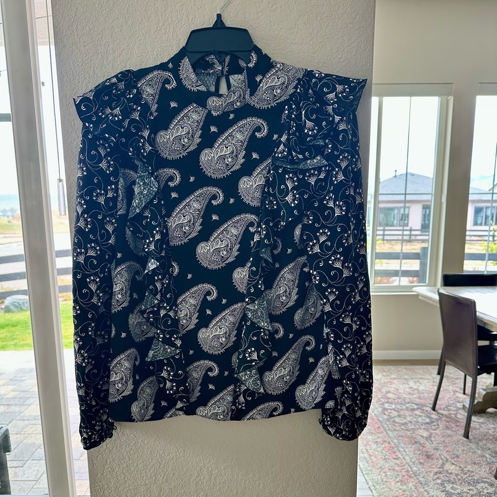 Ted Baker Black and White Paisley Blouse